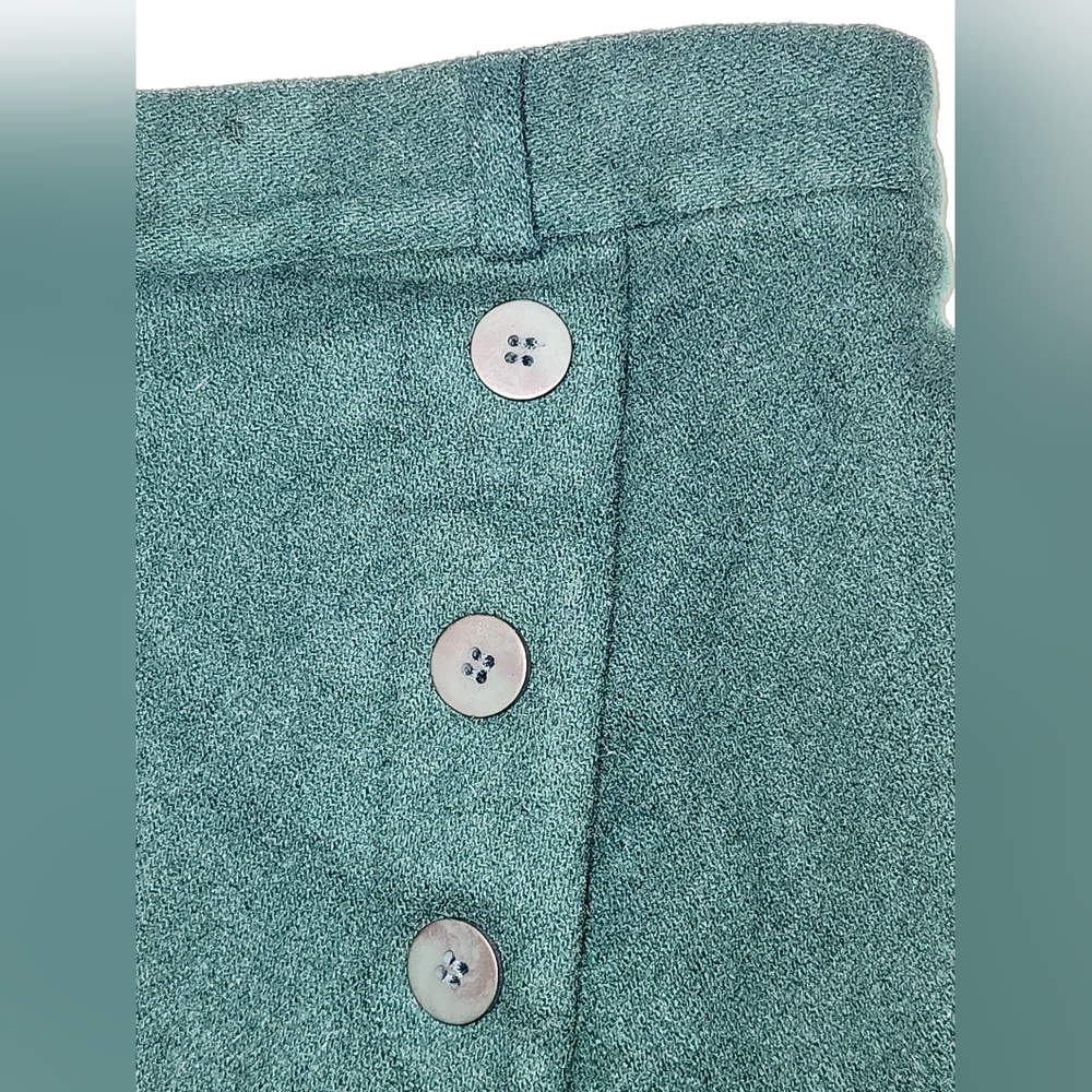 NORTON MCNAUGHTON Vintage Green 100% Wool Skirt